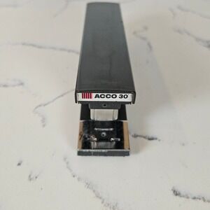ACCO 30 Stapler Black Chrome Vintage Office Supply Desktop Stapler USA